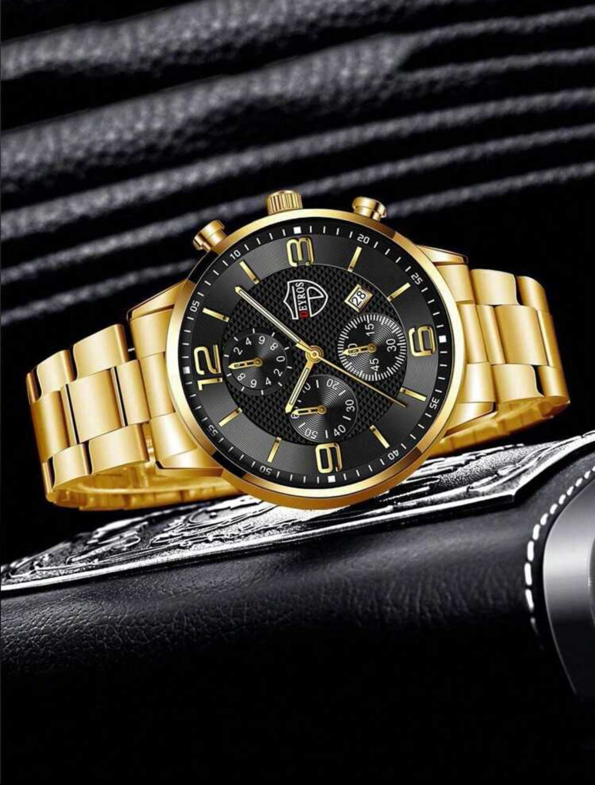 2pc Classic Stainless Steel Watch for Men