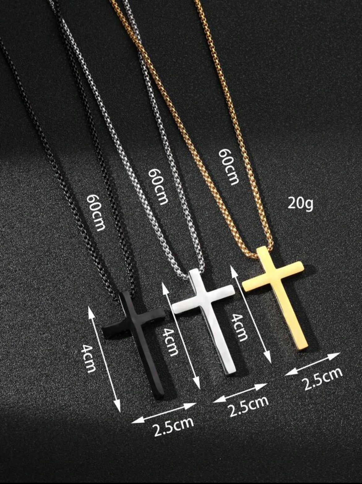 1pc Stainless Steel Cross necklace for men