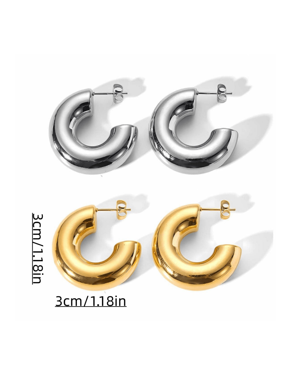 Coco stainless steel hoop earrings