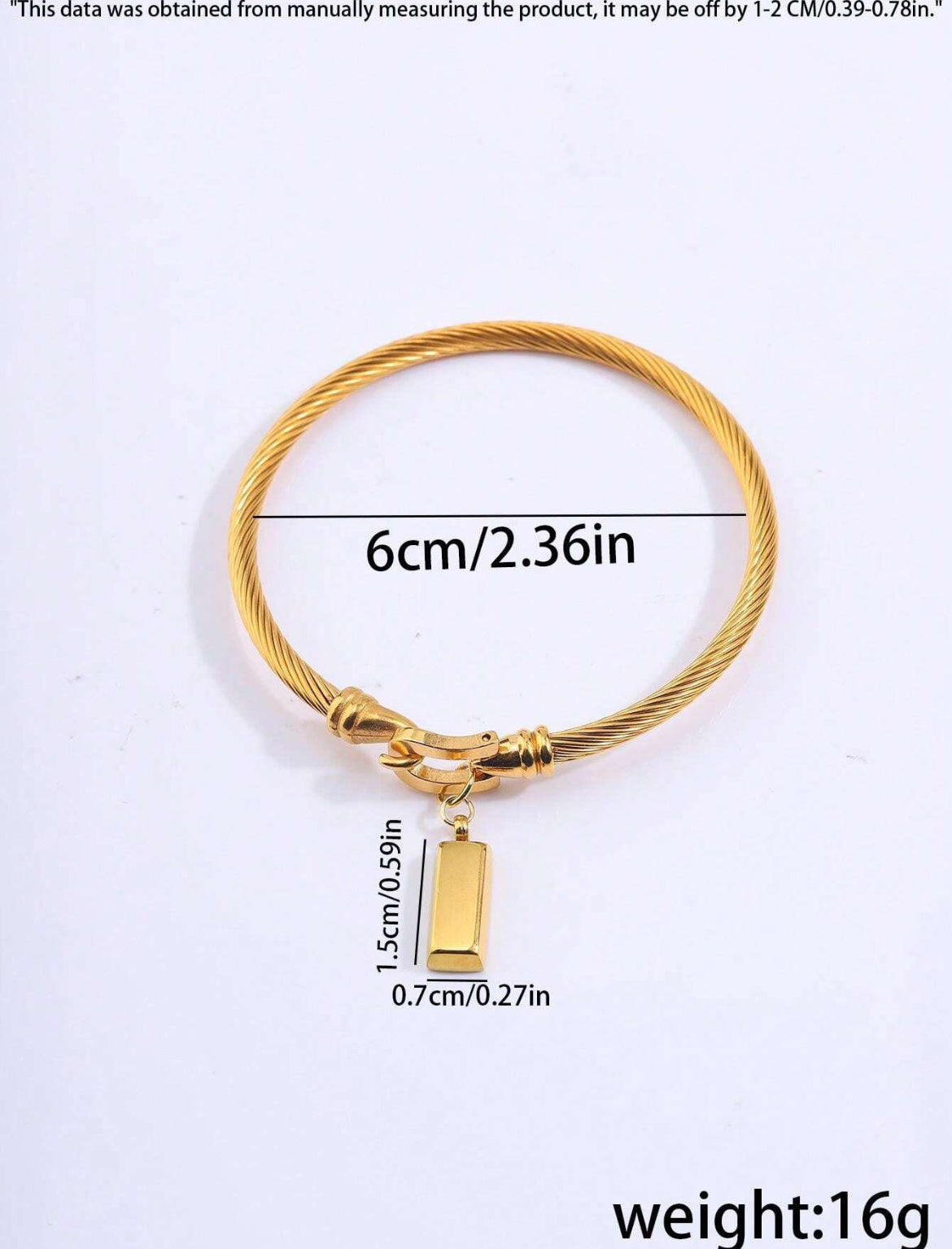 Luxury gold bar stainless steel bracelet