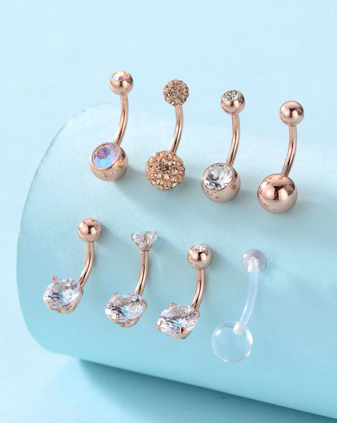 8pc Baylin Belly Ring set