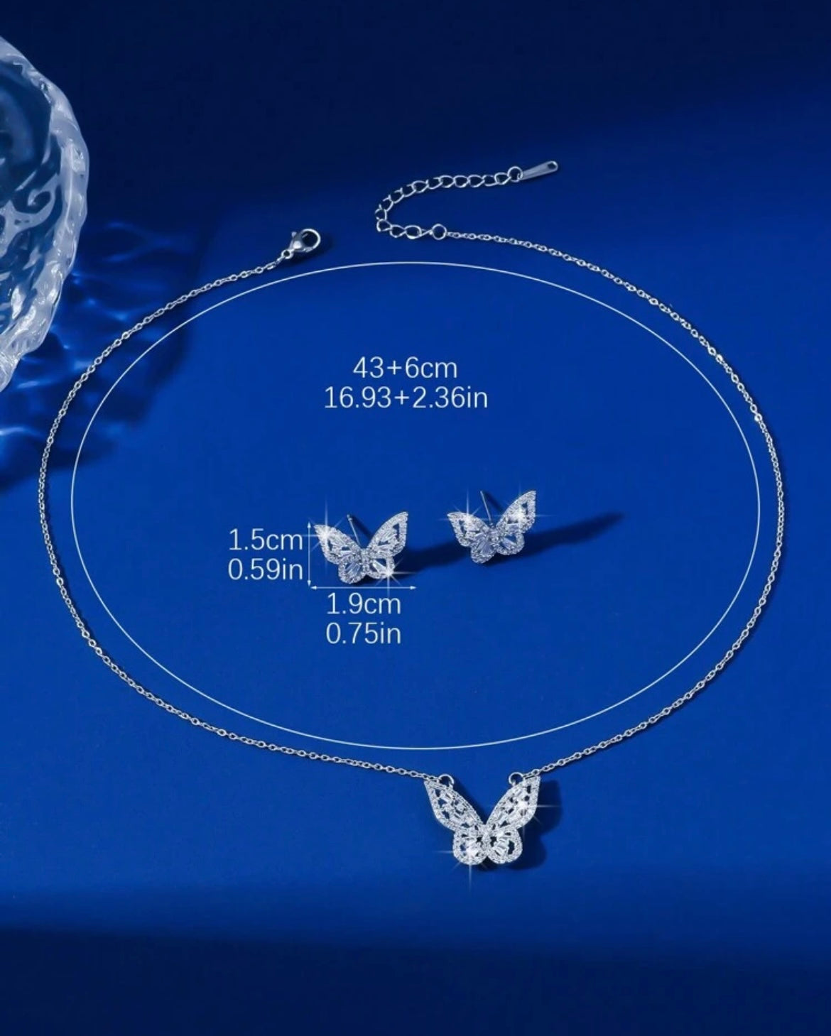 Butterfly effect necklace & earring set