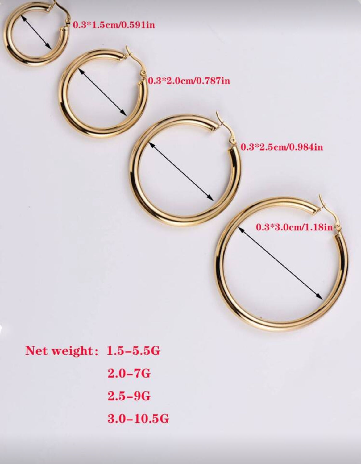 Aniya 4pc hoop earring set