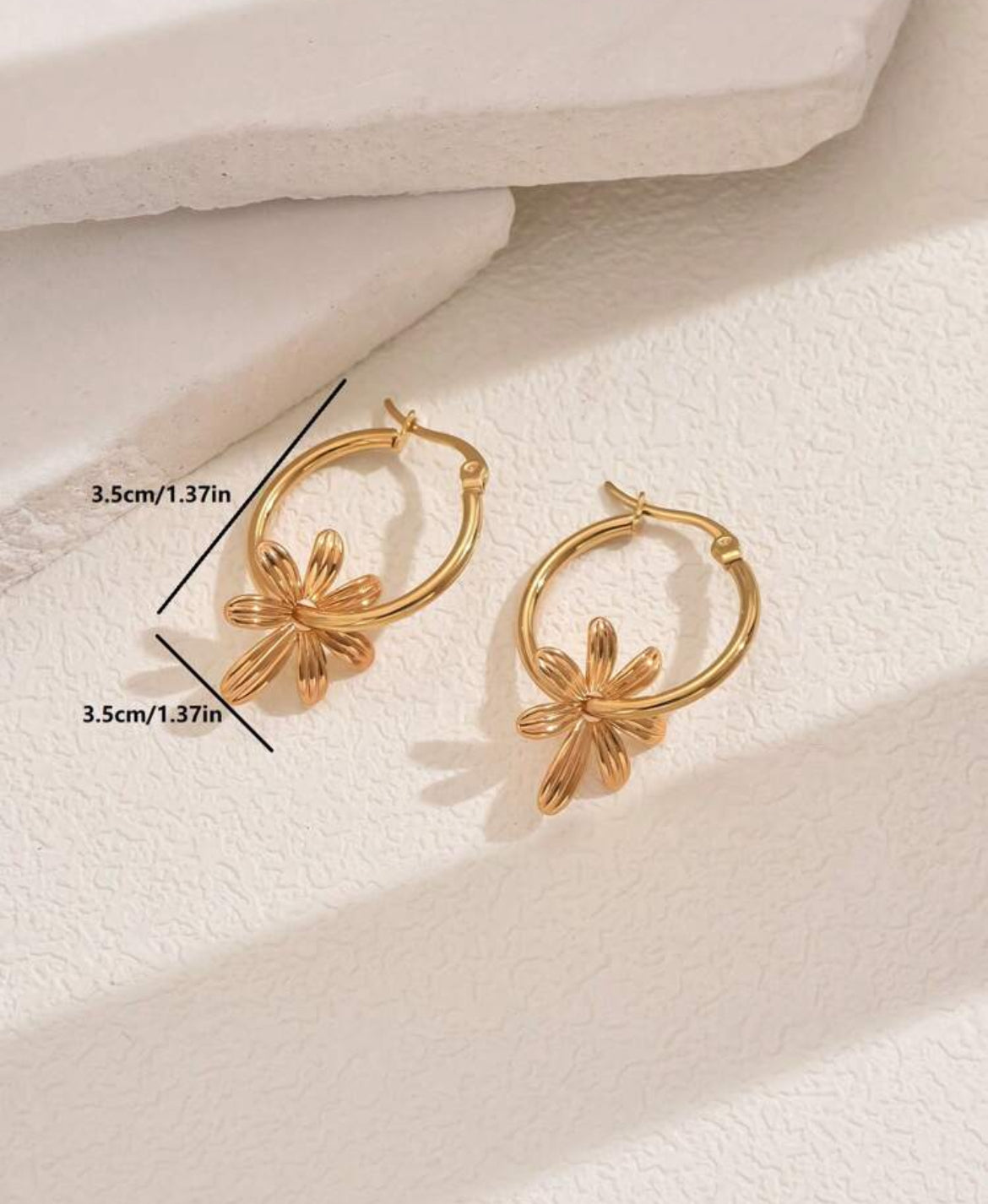 Floral stainless steel earrings