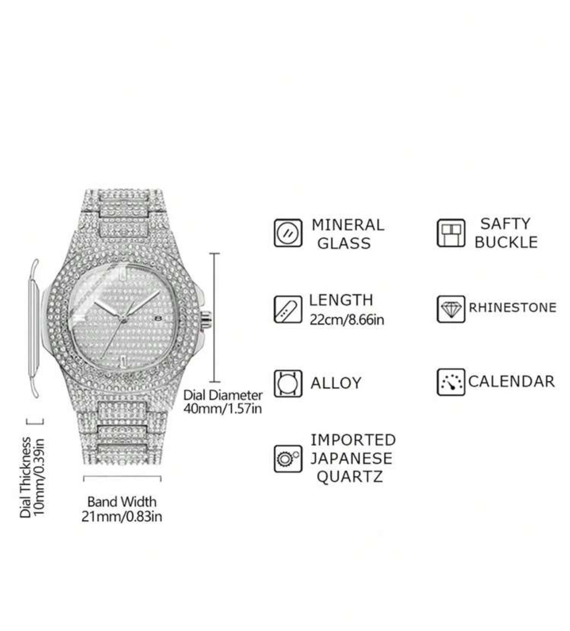4pc Men’s Icy Chain Set