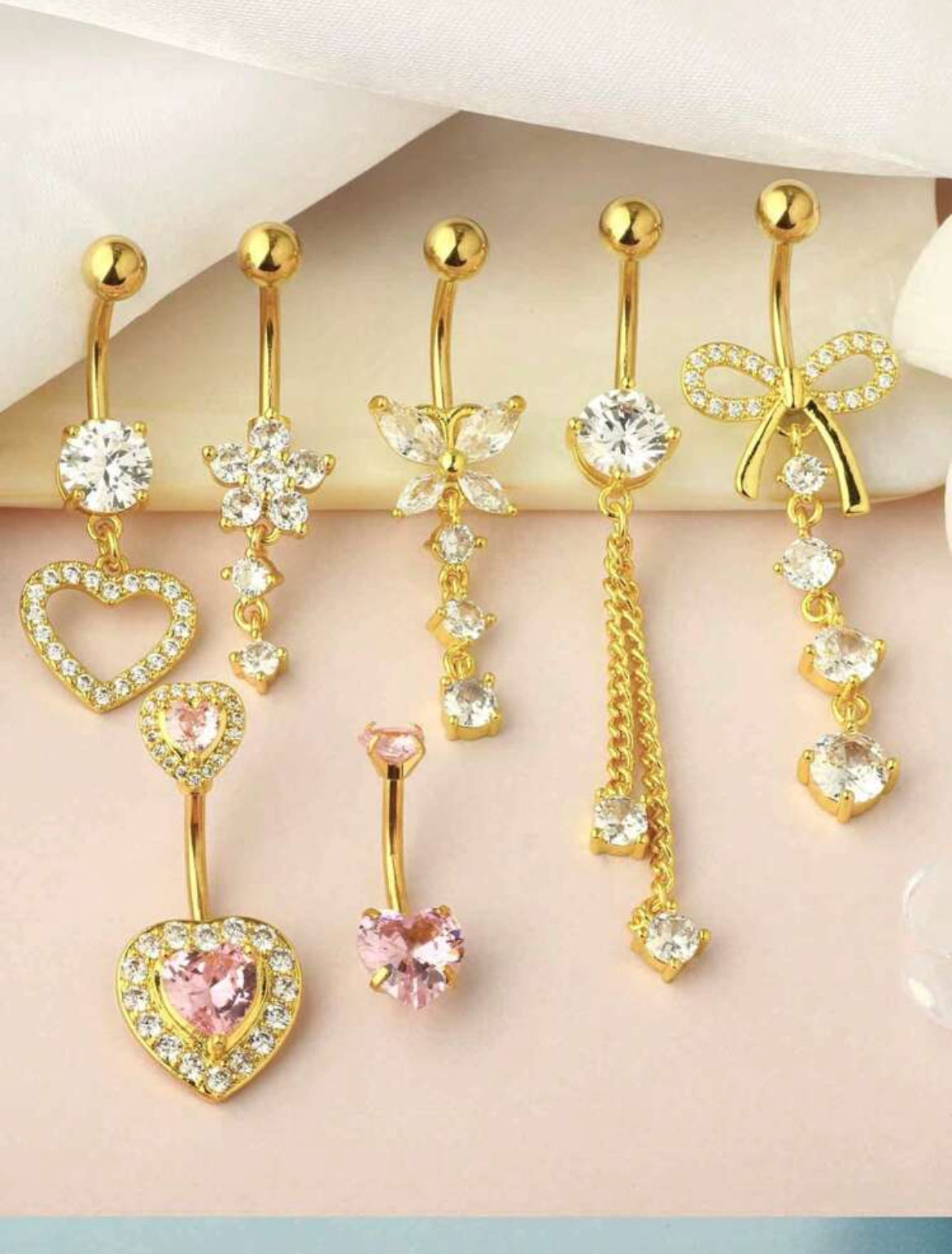 7pc Bonita Belly Ring Set