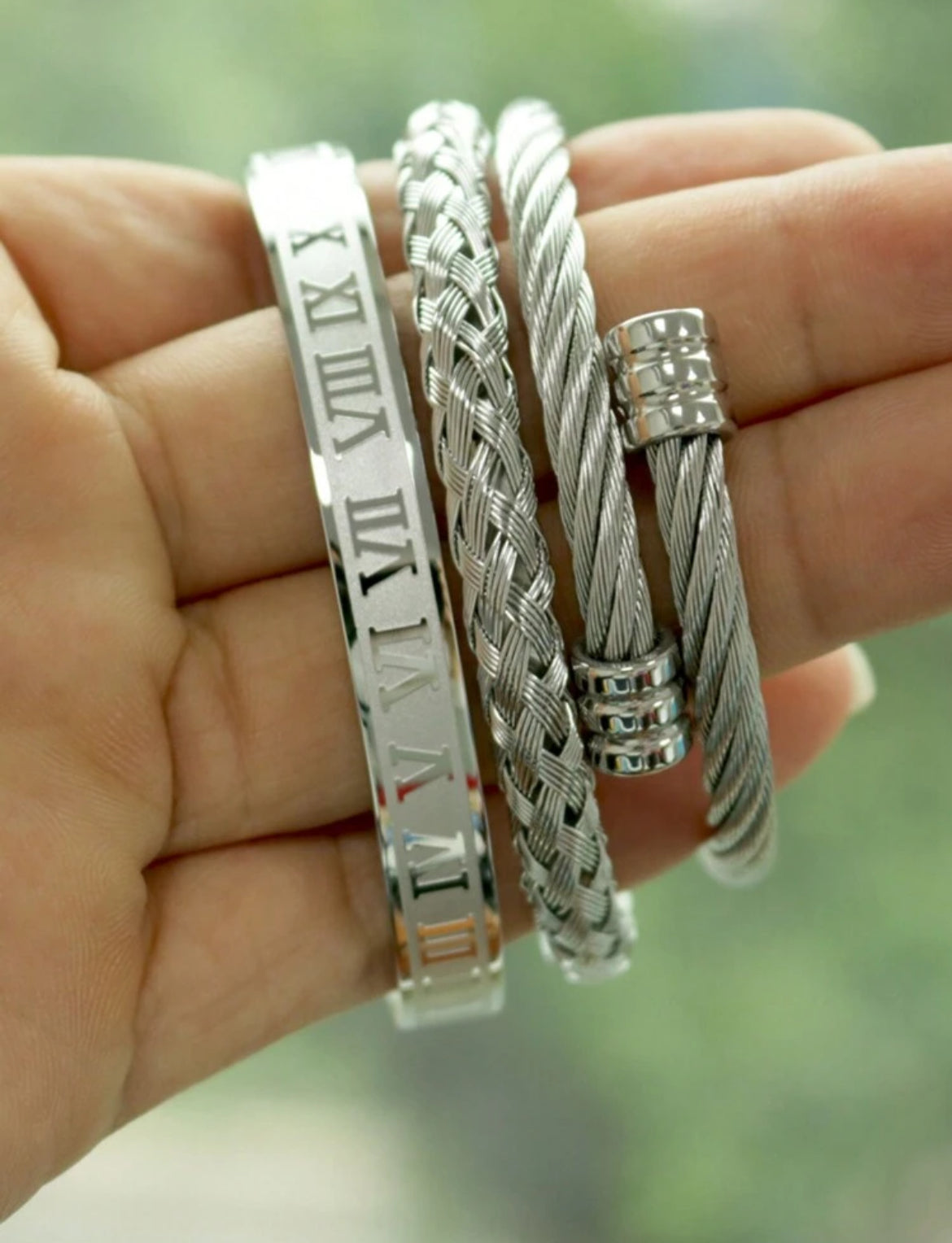 3pc Men’s Stainless Steel Bracelet
