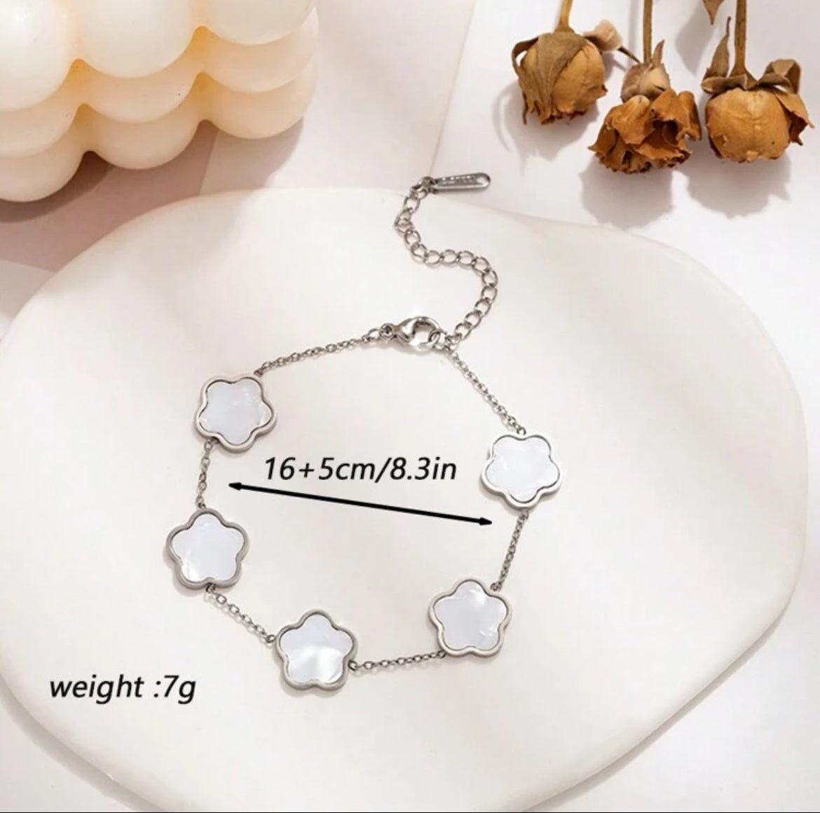Silver clover bracelets