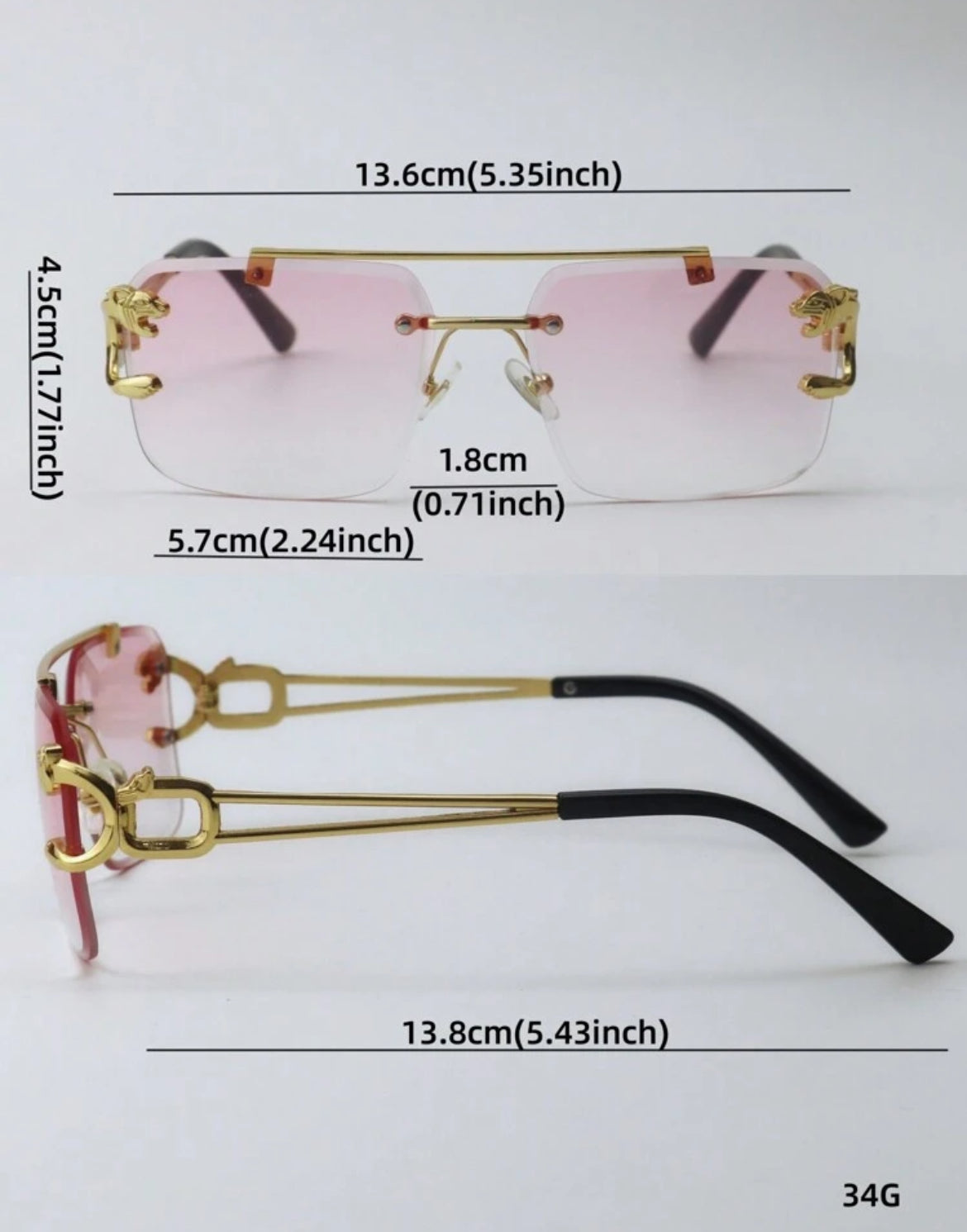 Men’s leopard rimless shades