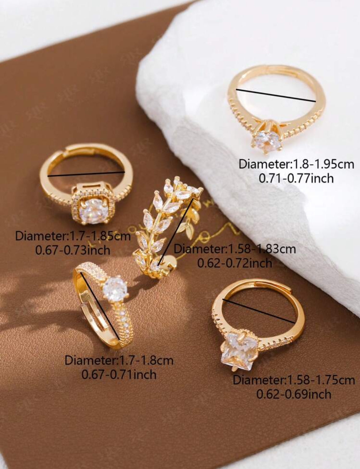 5pc Vada Elegant Ring Set