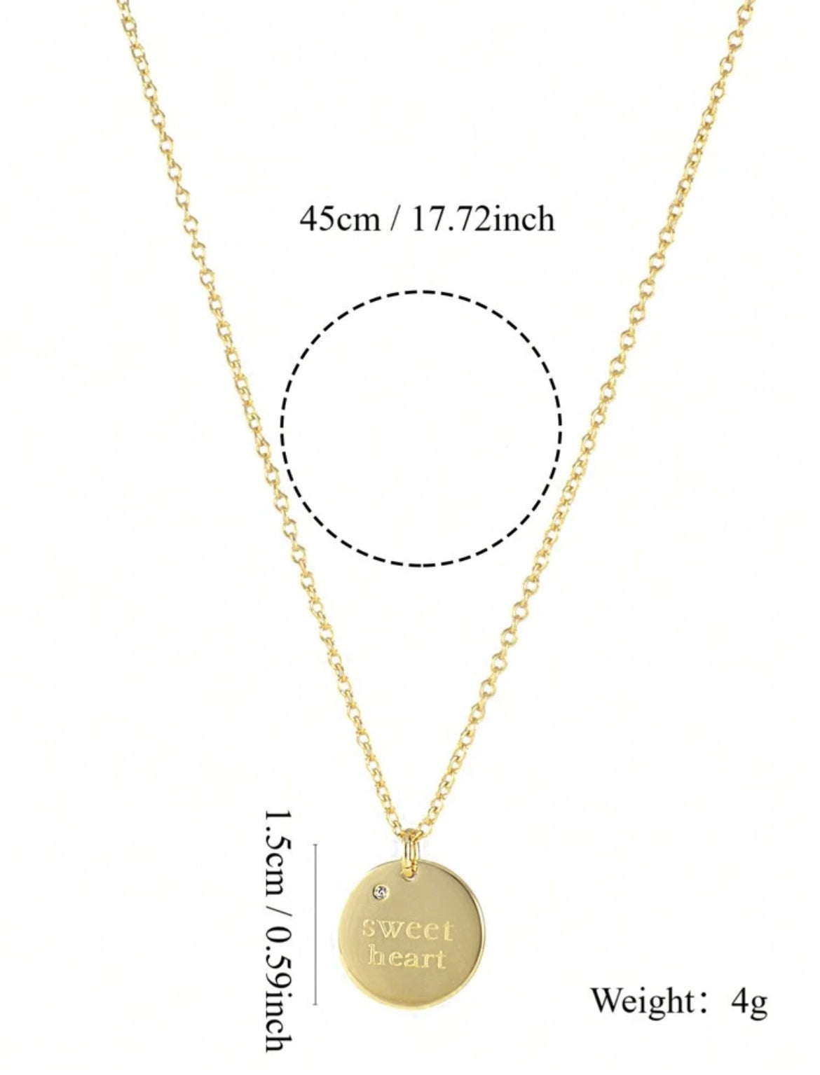 “Sweetheart” engraved necklace