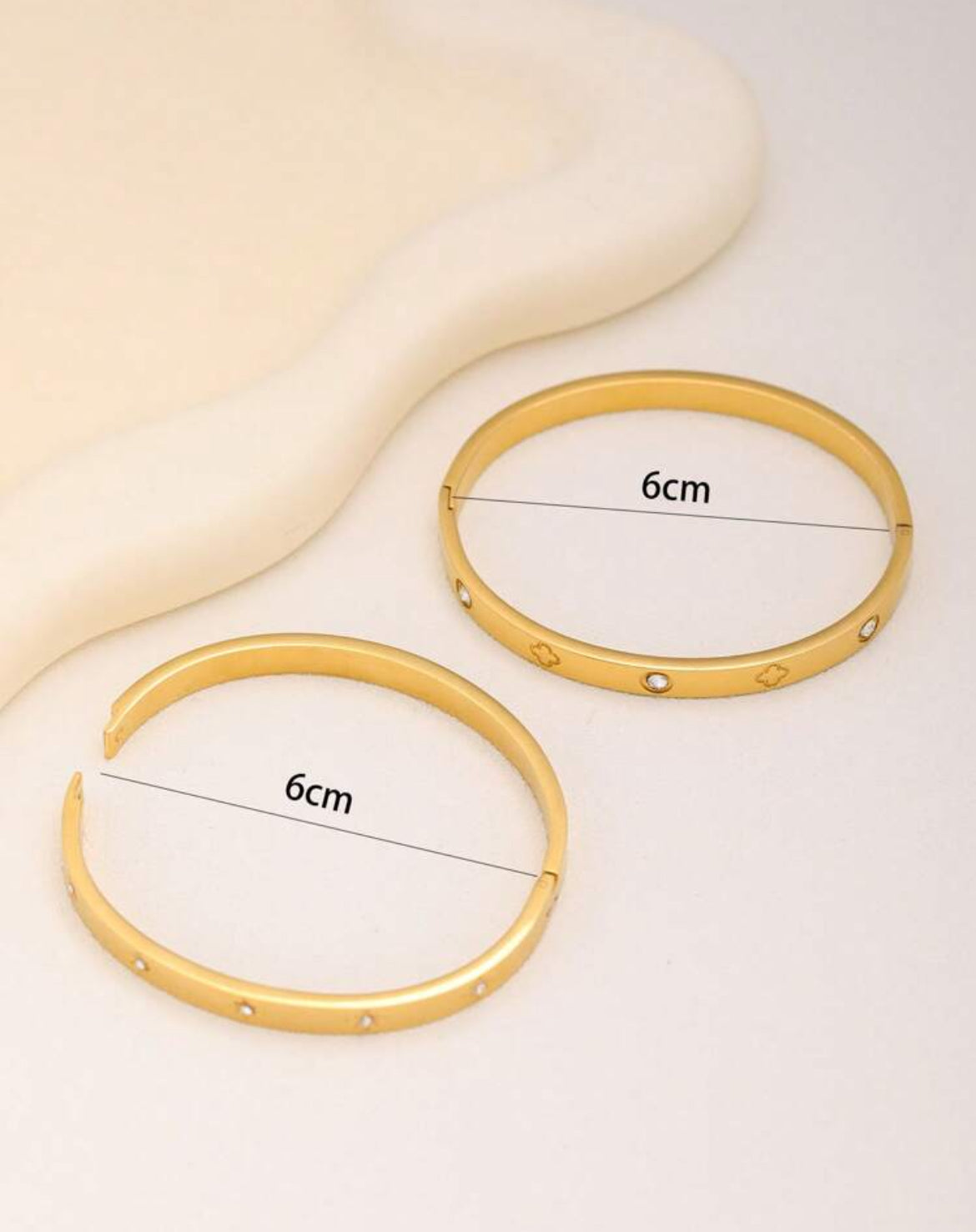 2Pcs Sparkling harmony stainless steel bracelets