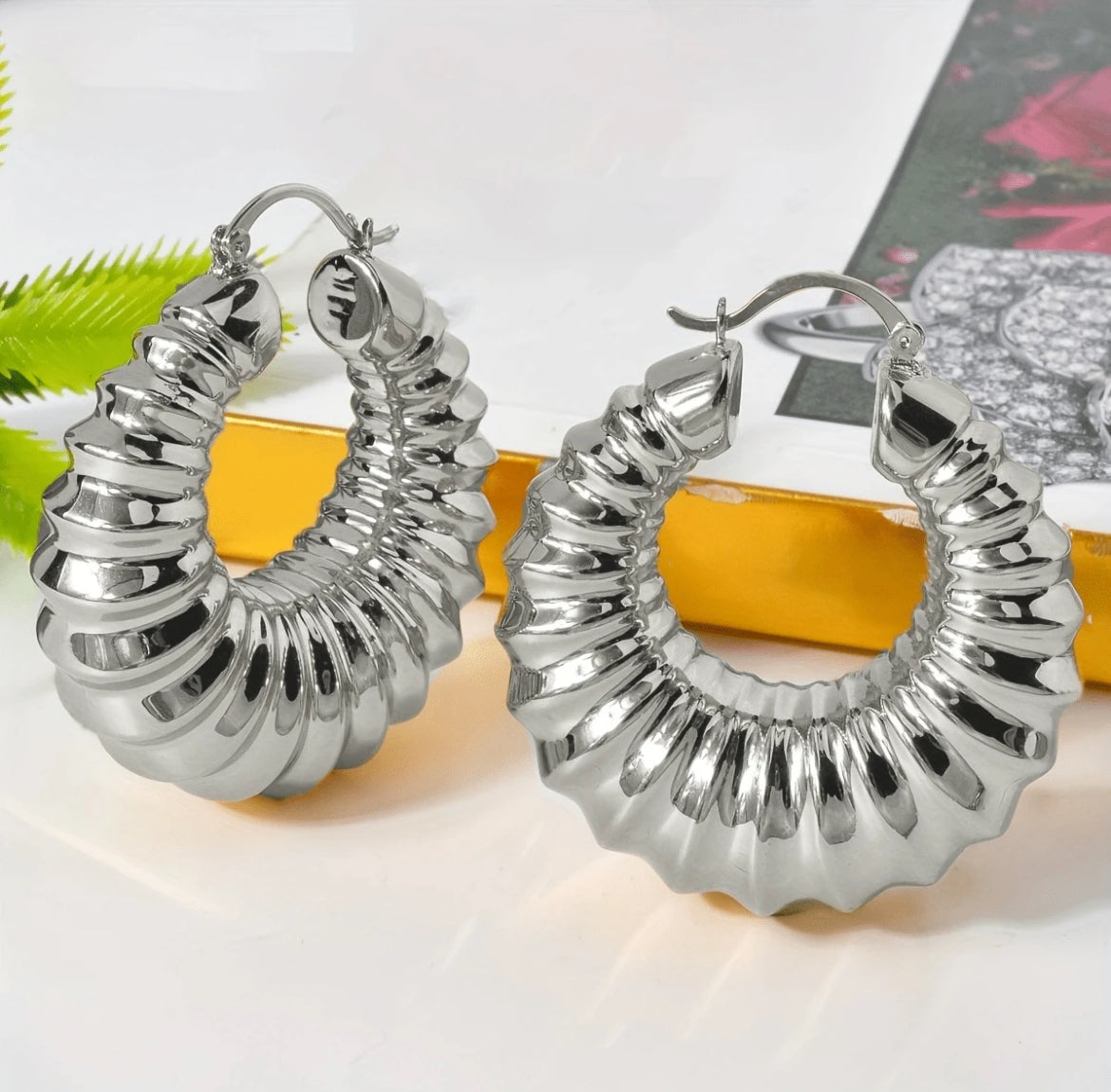 Lilac Stainless Steel Hoop Earrings