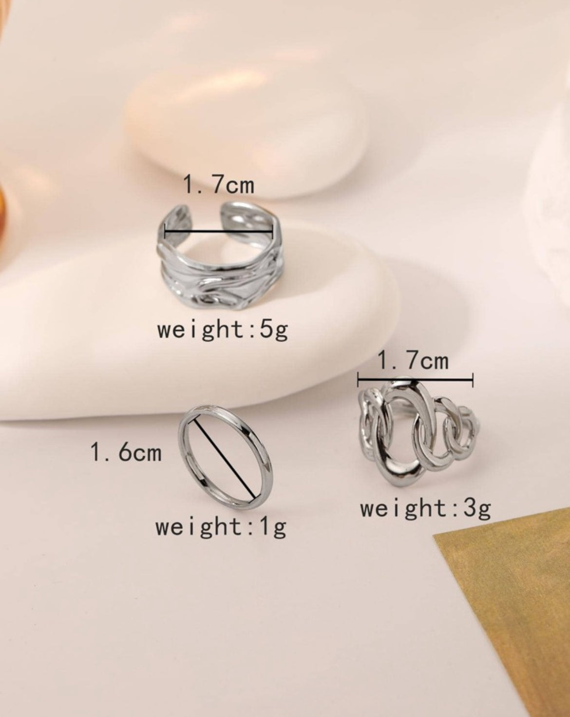 3pc Helena Ring set