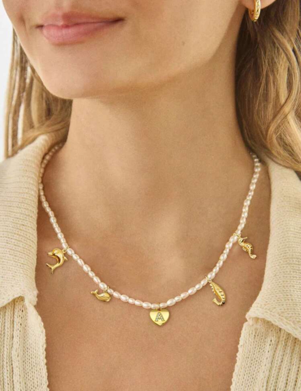 Ivory Embrace Pearls Initial necklace