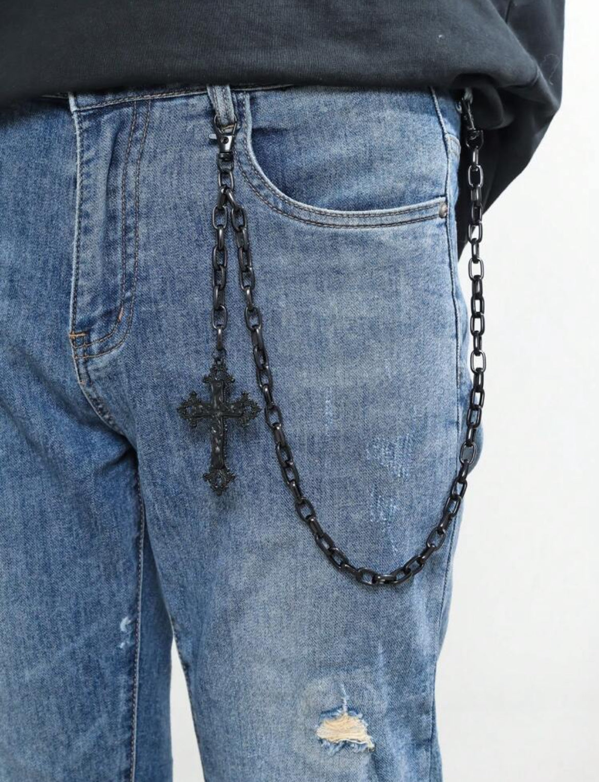 Men’s silver chain for pants