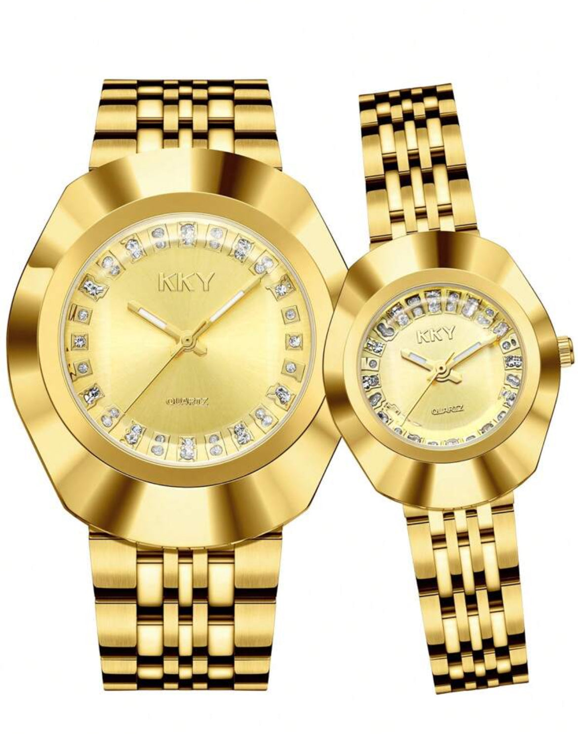 Couples Stainless Steel Watch Set