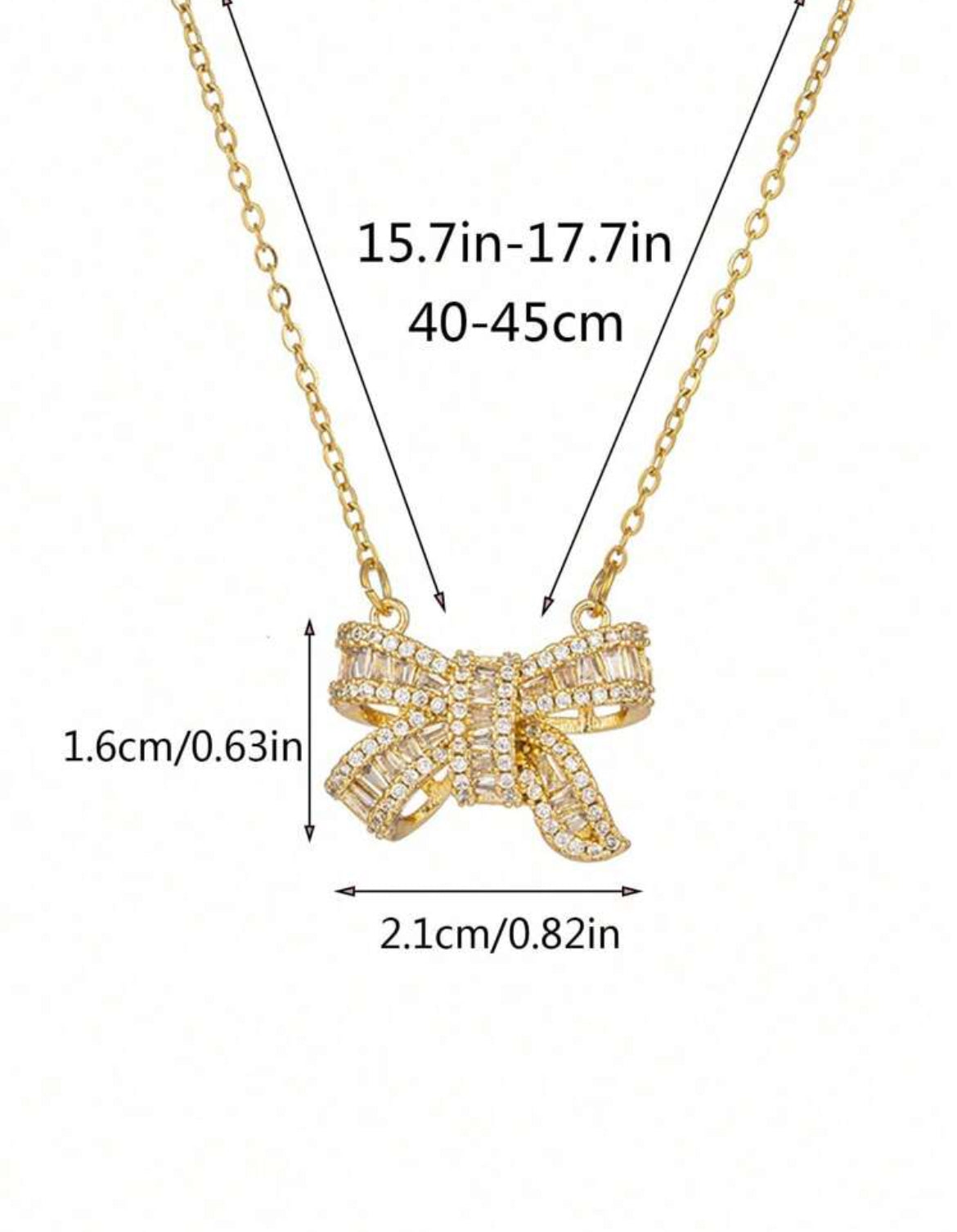 Gael stainless steel bow tie necklace