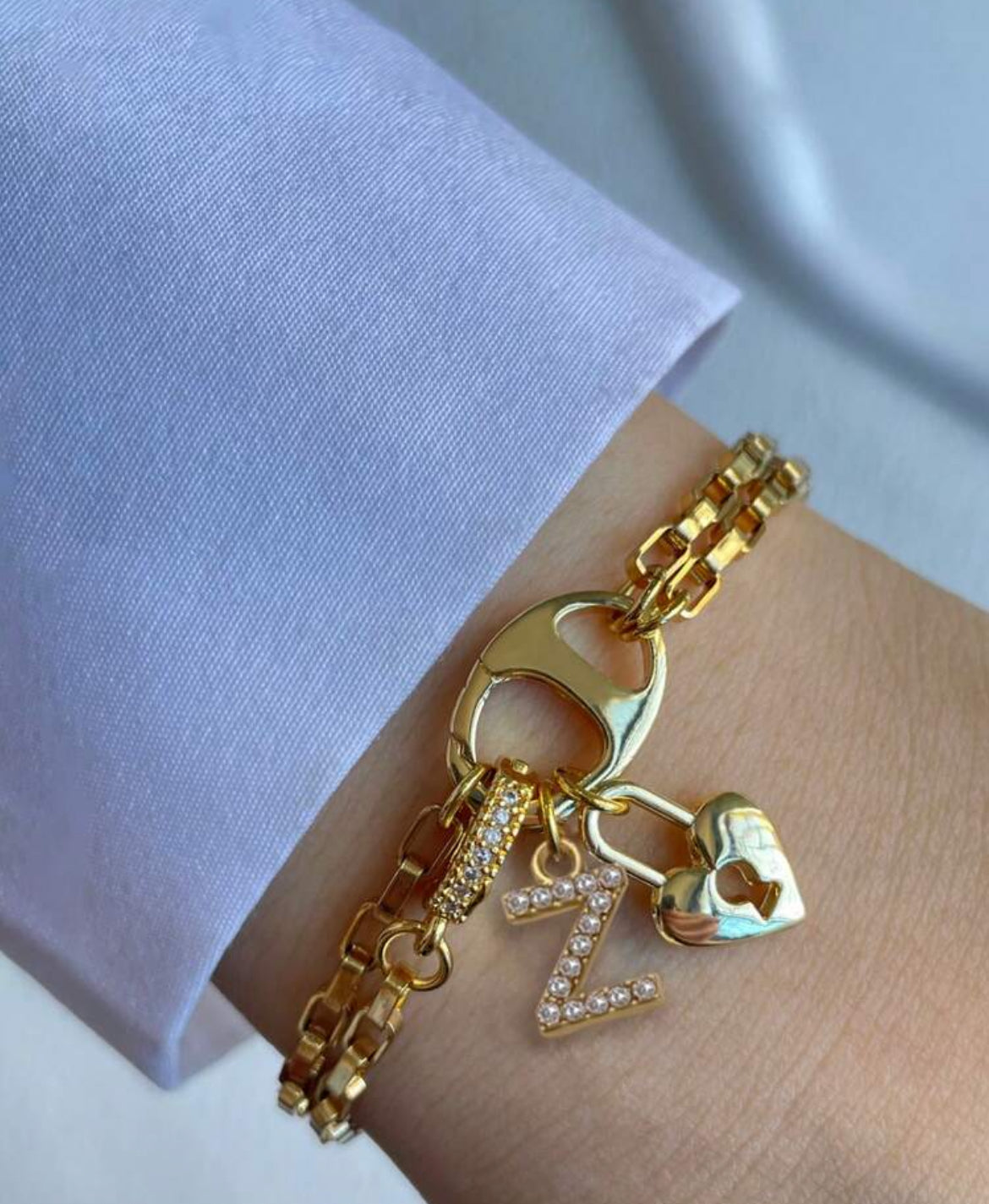 Celesté charm initial bracelet