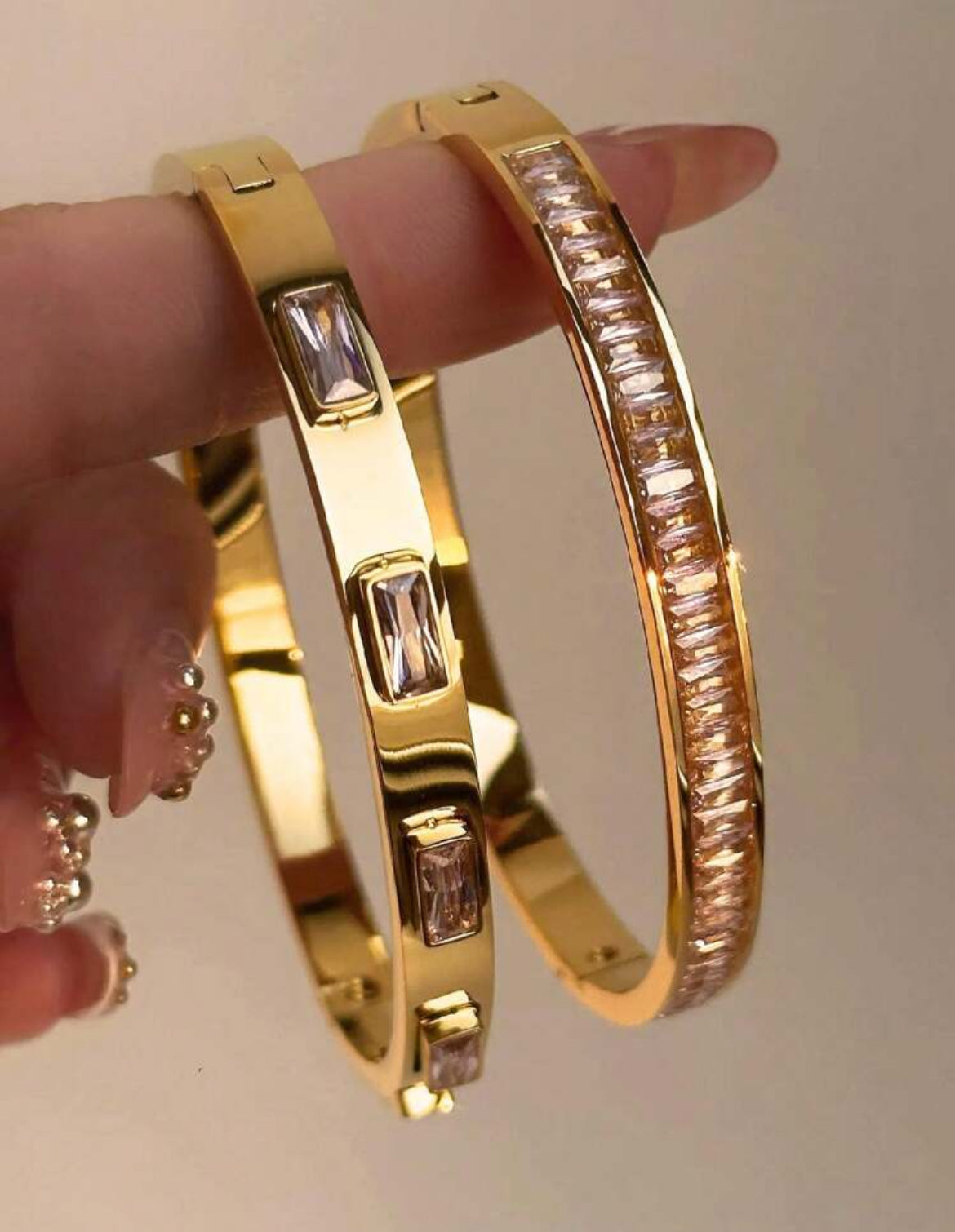 2pc Zein Waterproof 18k gold bracelet set