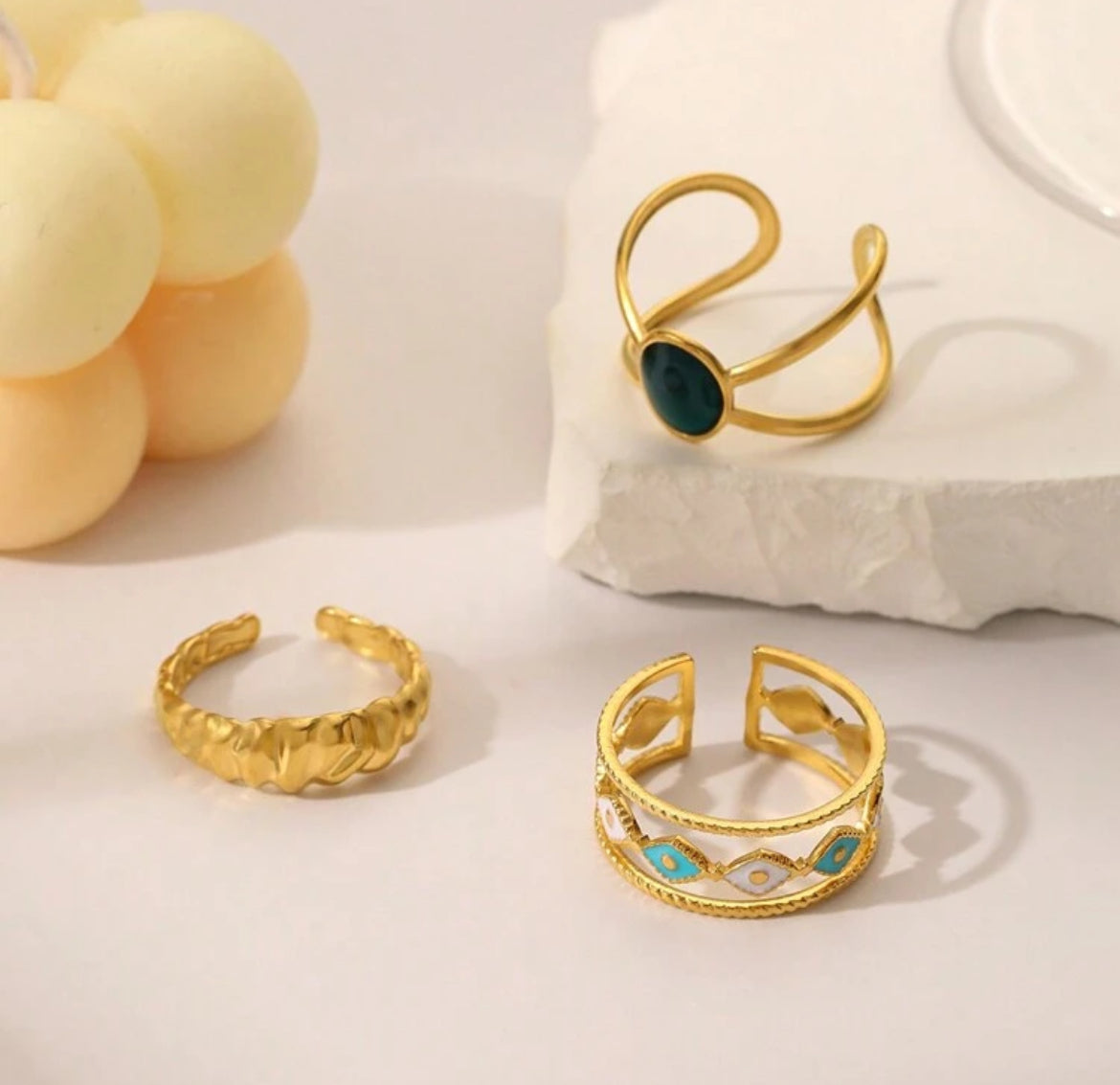3pc Rome Stainless Steel Rings