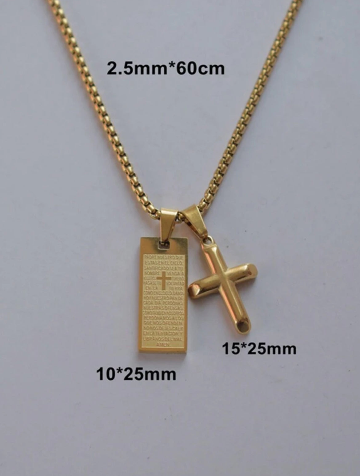 Scripture cross pendant necklace for men