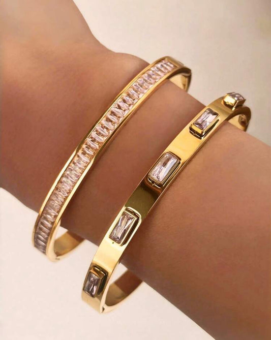 2pc Zein Waterproof 18k gold bracelet set