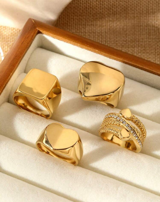 Eden Titanium Steel 18K gold plated rings