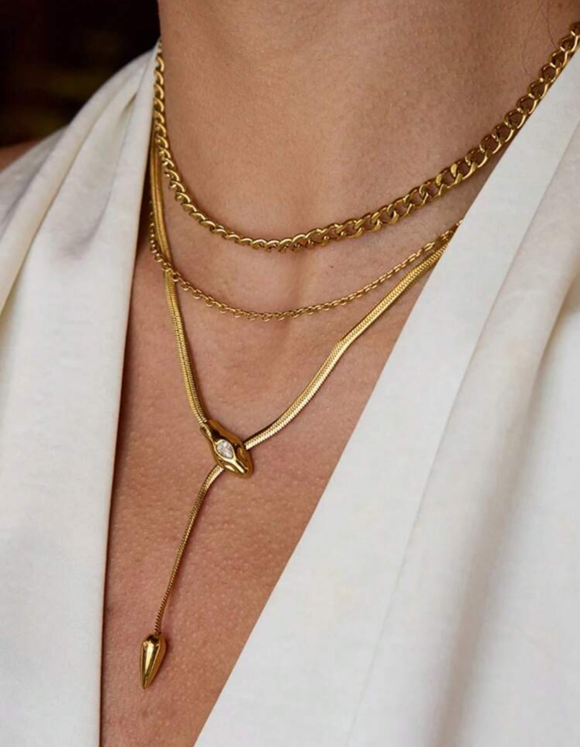 Serpentina 18K gold plated necklace