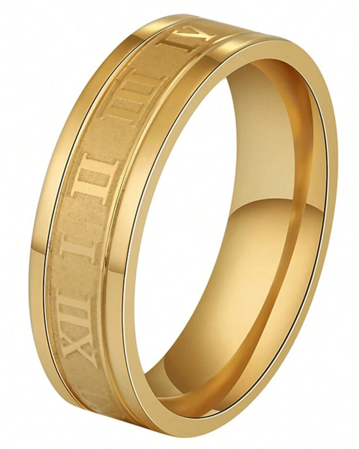 Roman Numerals stainless steel ring