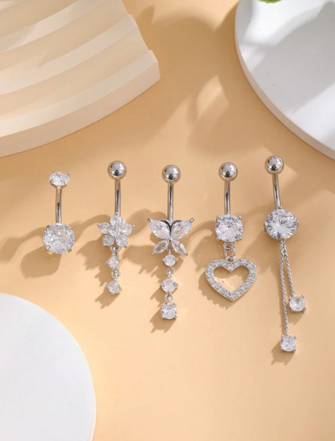 5pc Bree Belly Ring set