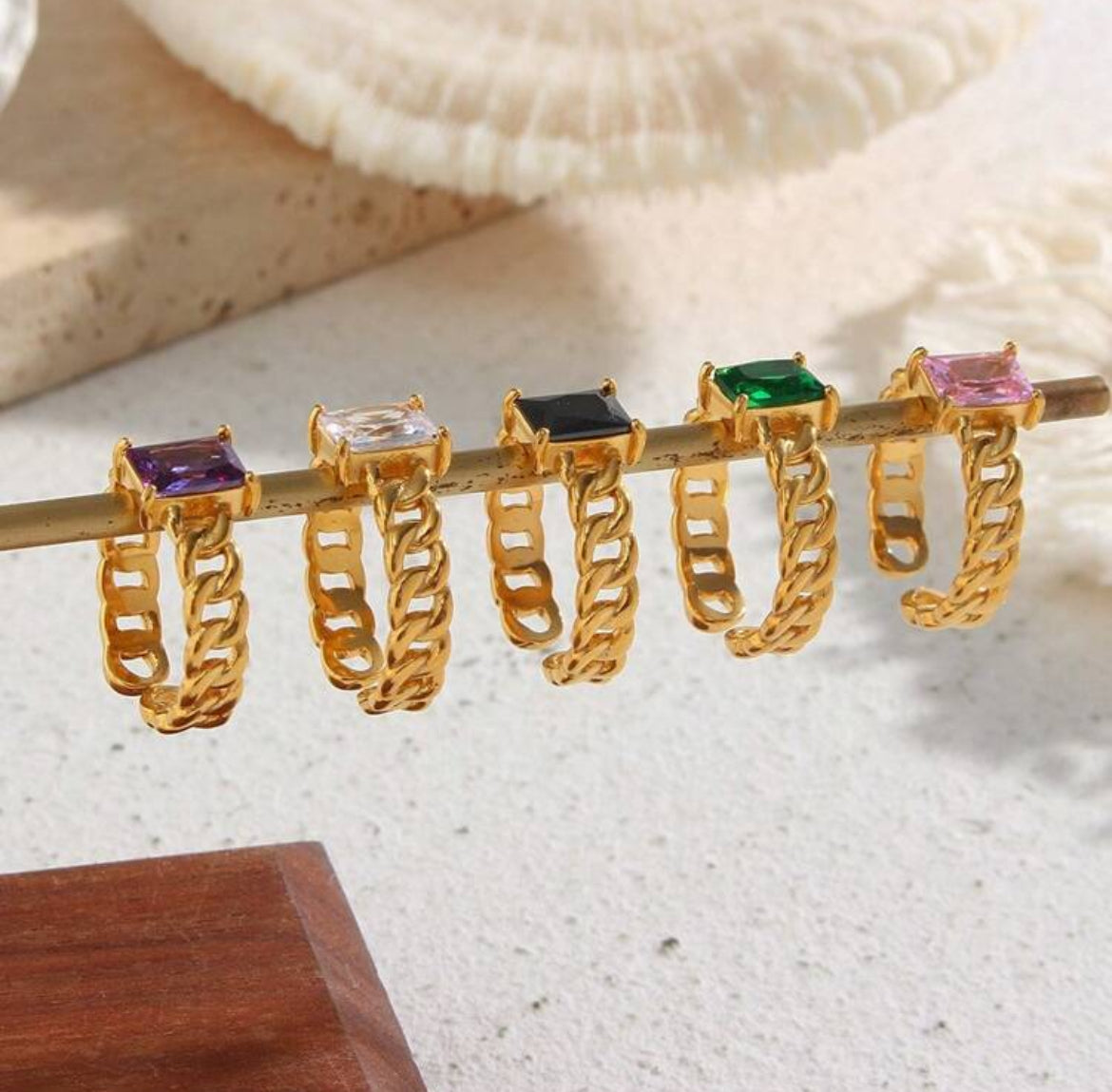 Ash 18K gold plated open ring