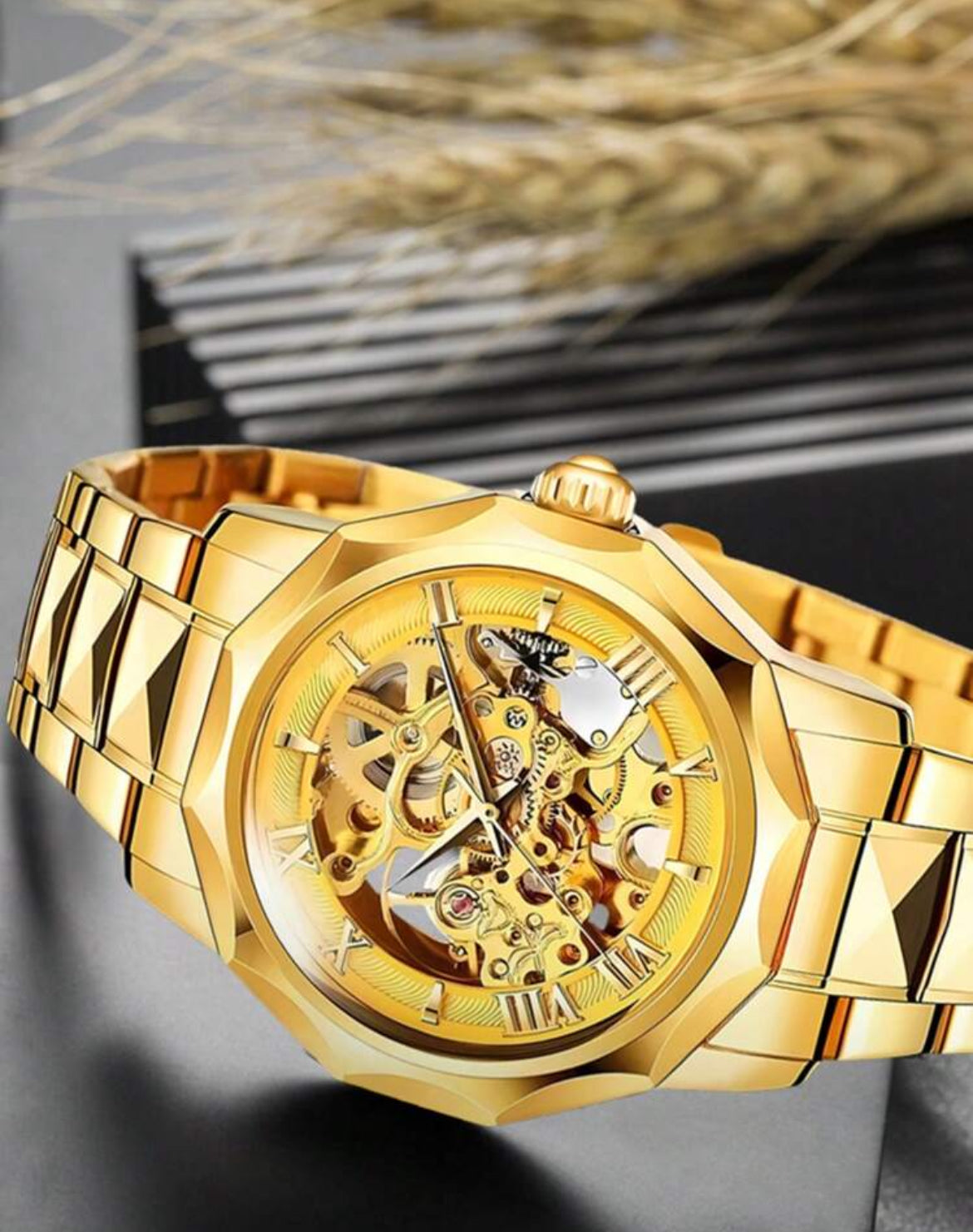 Roman Numerals Watch Set for men