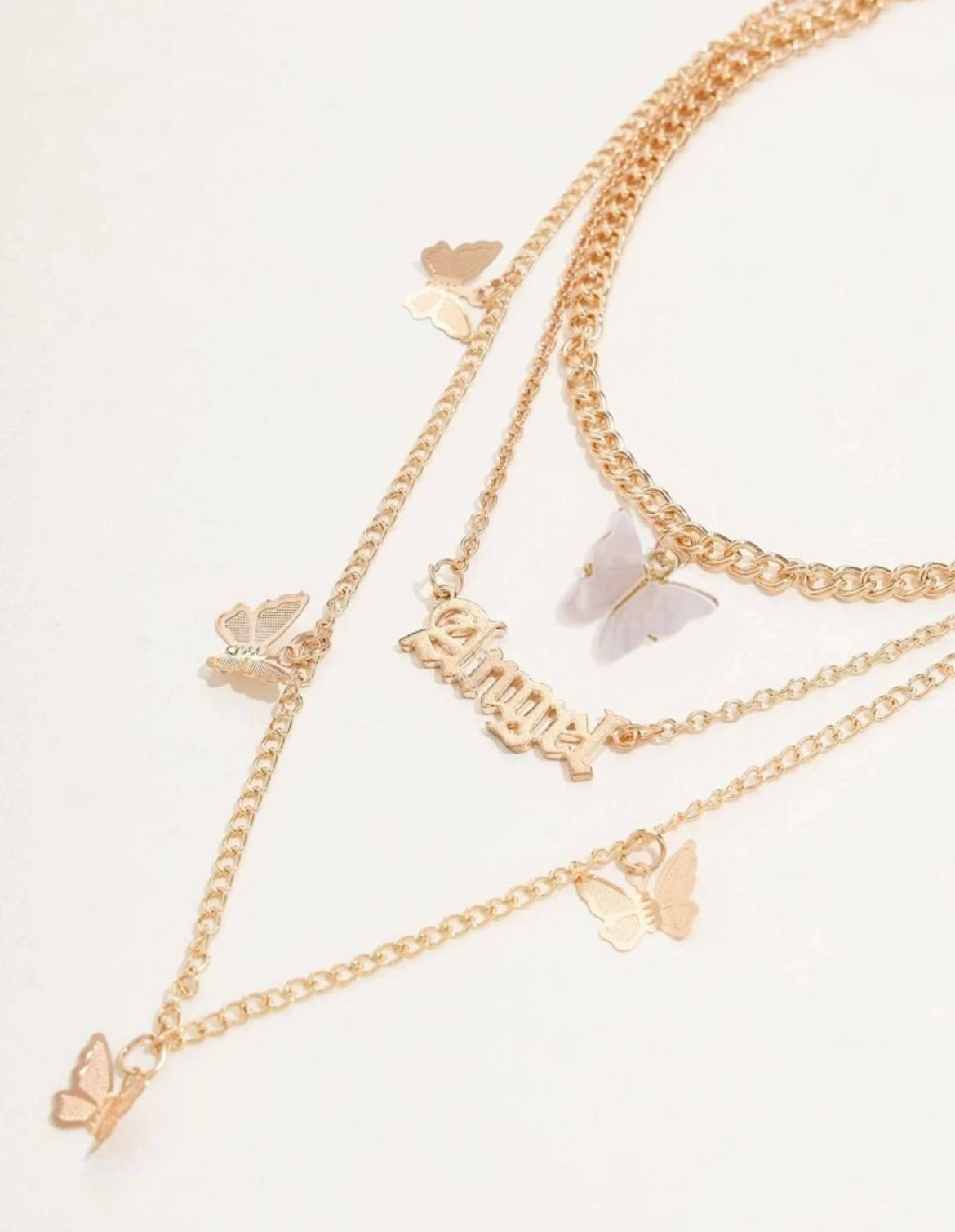 Layered butterfly necklace