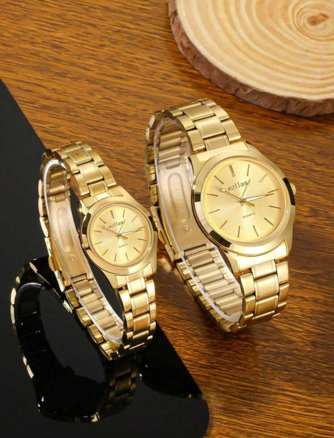 Couples Stainless Steel Watch Set
