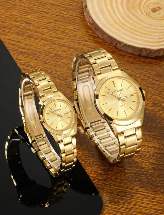 Couples Stainless Steel Watch Set