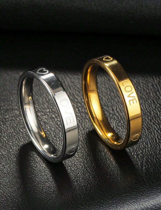 Mona Love Engraved Stainless Steel Ring