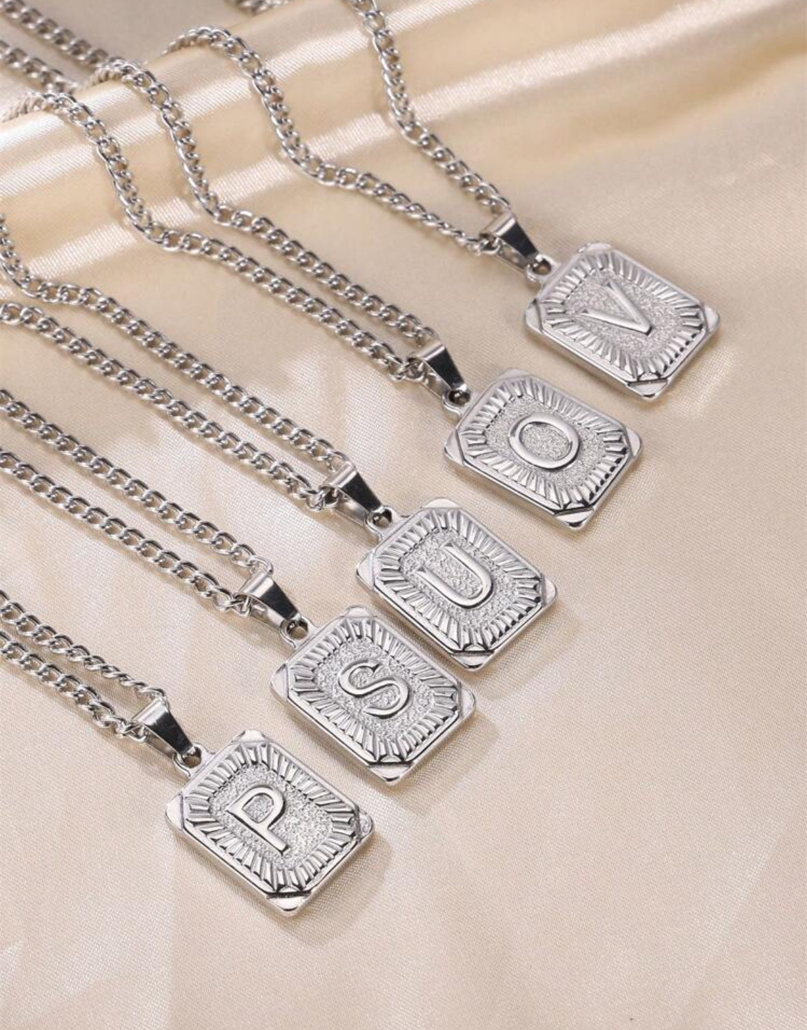 18k gold plated Initial pendant necklace for men