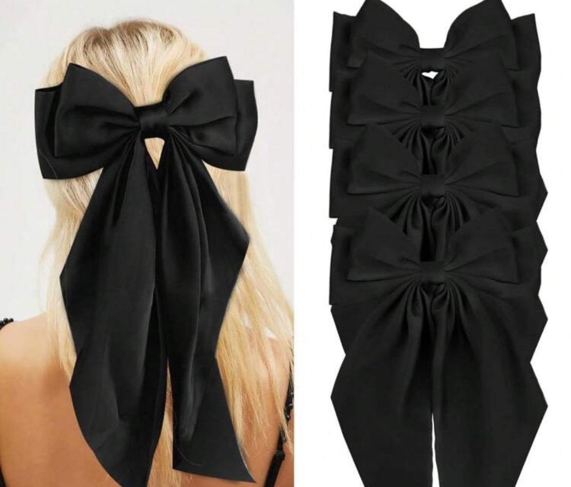 4pc one color bow hair clips