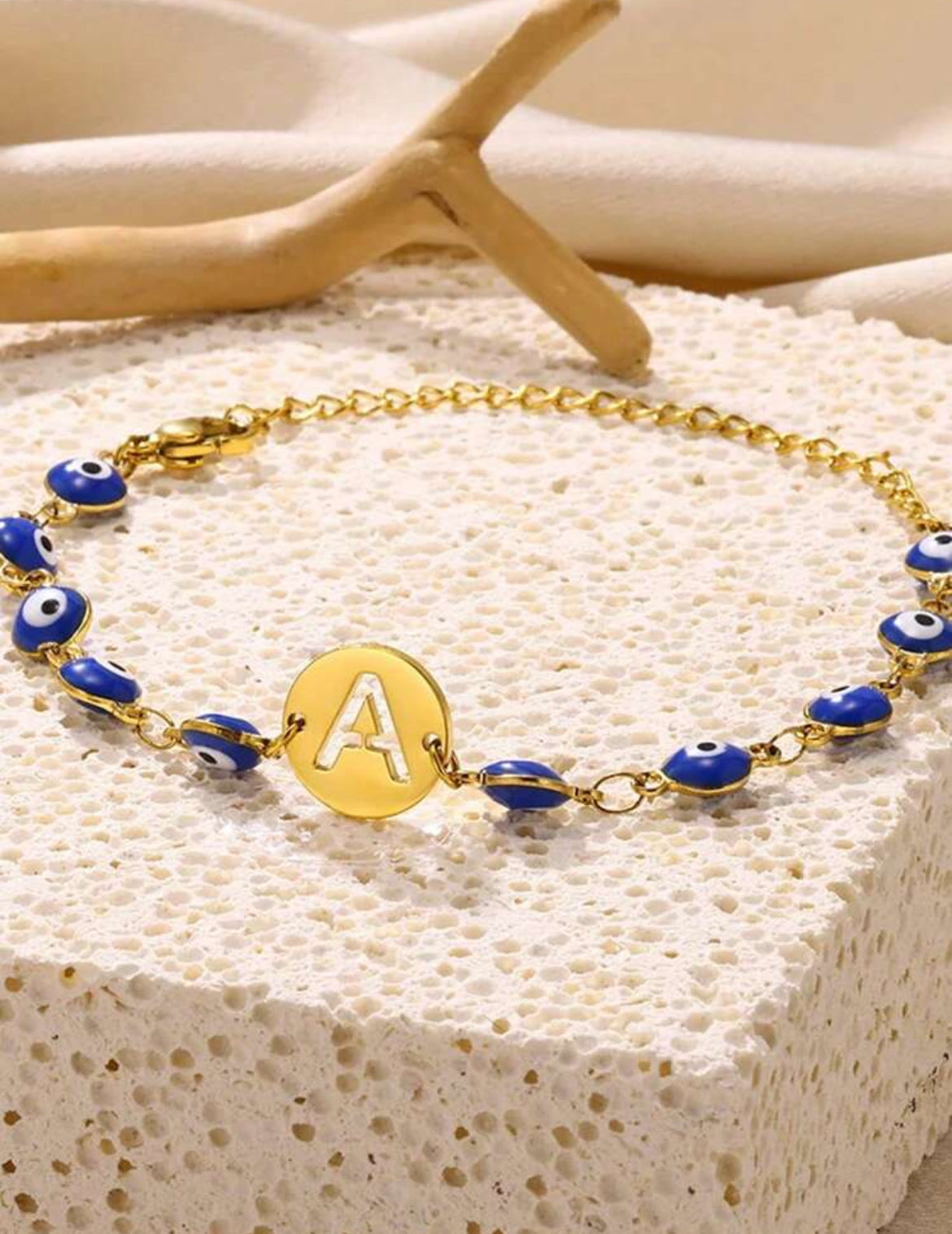 Initial Evil Eye bracelet