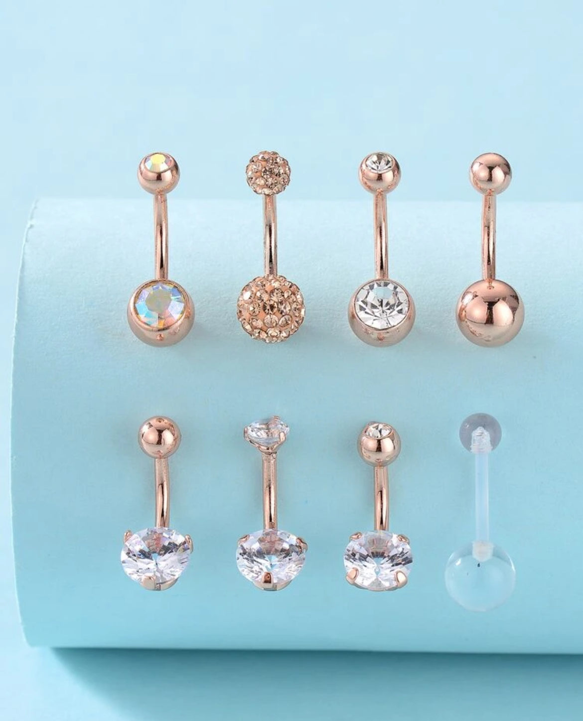8pc Baylin Belly Ring set