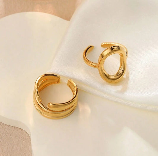 2pc GEO stainless steel ring set