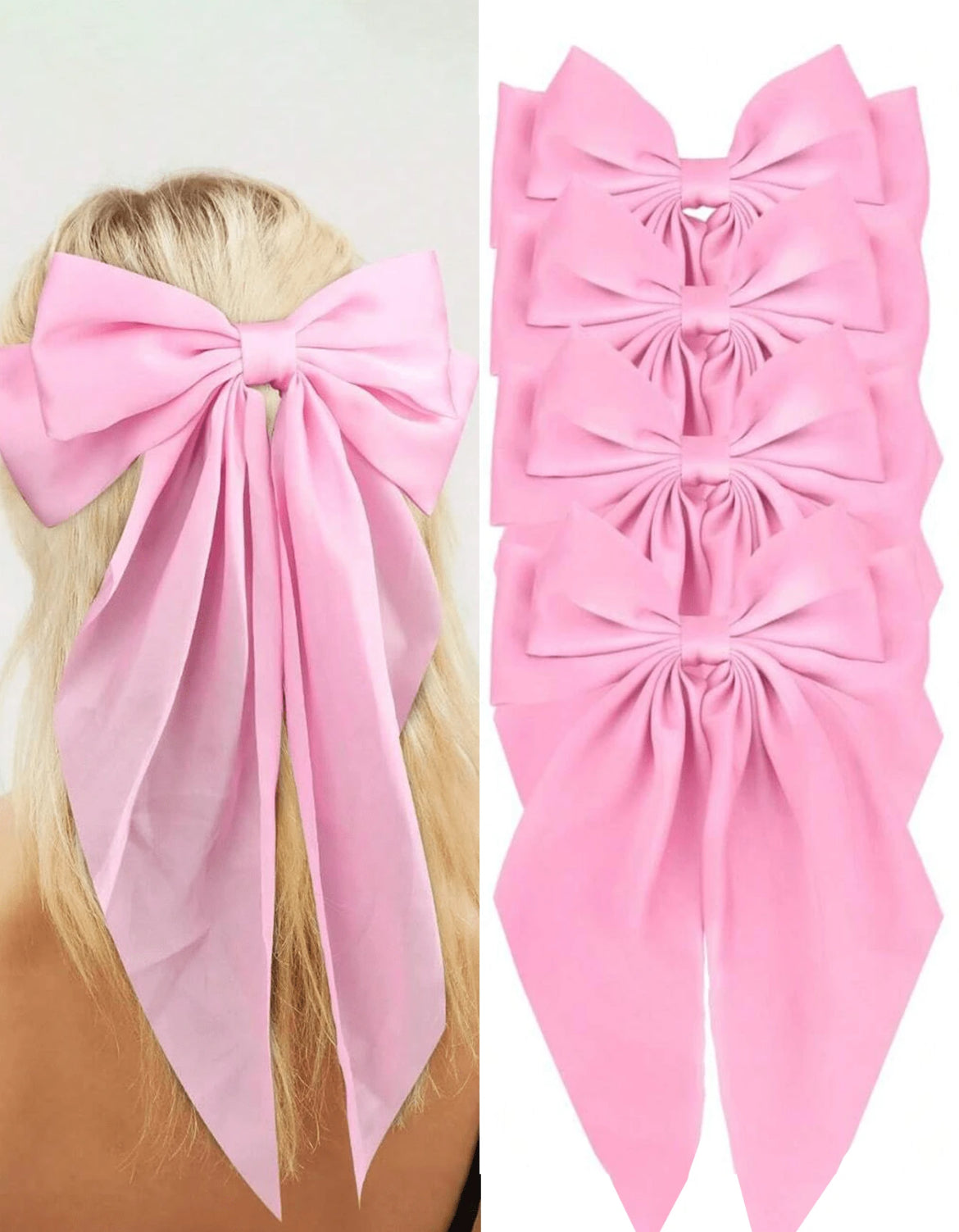 4pc one color bow hair clips