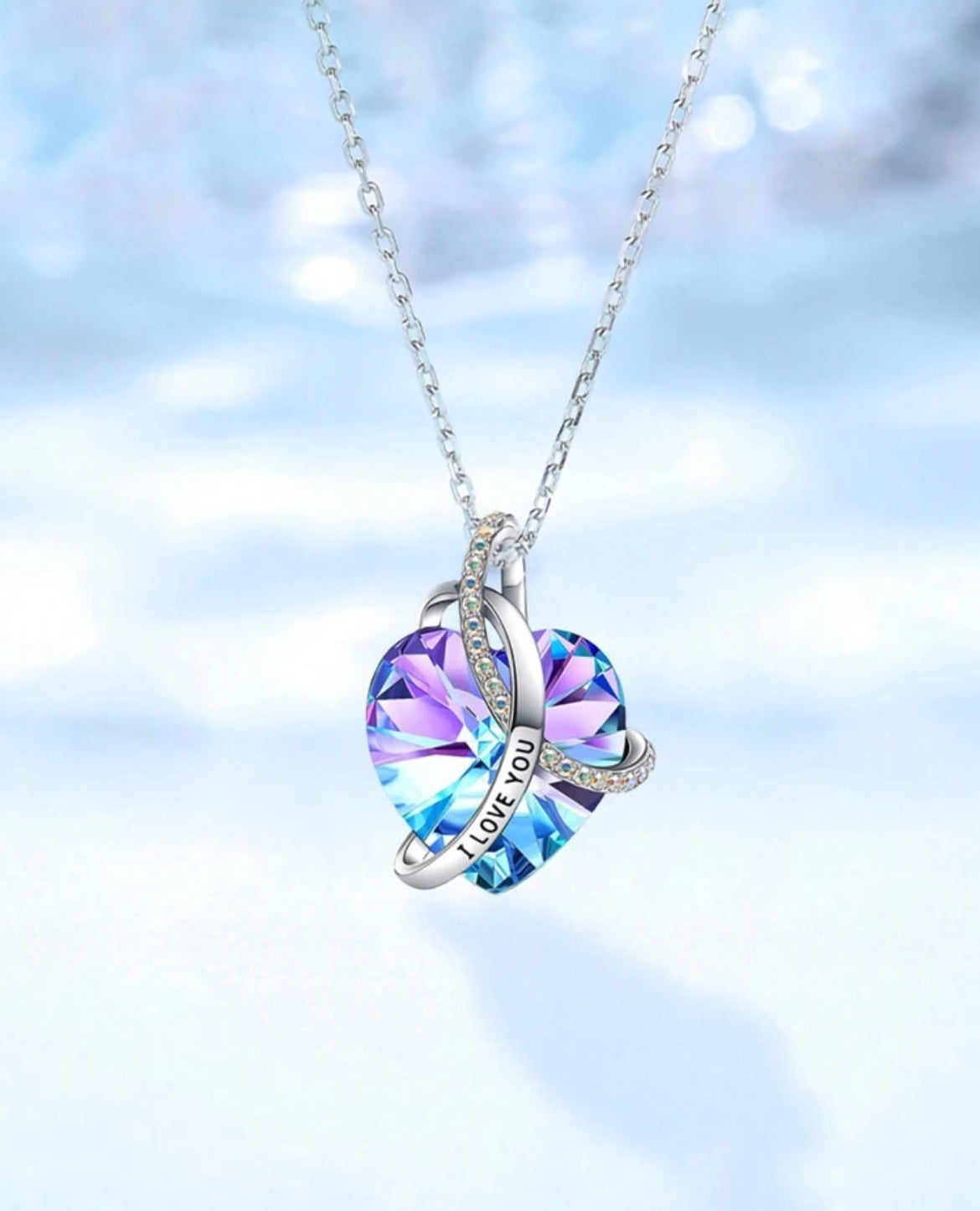 I love you- eternal necklace & rose set