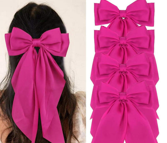 4pc one color bow hair clips