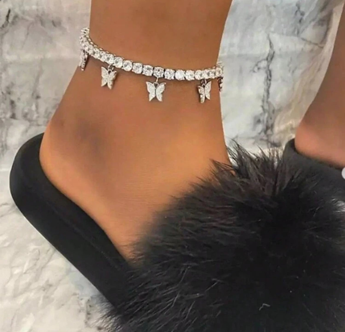 Icy Butterfly Anklet