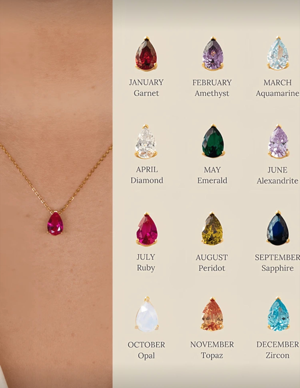 Birthstone necklace