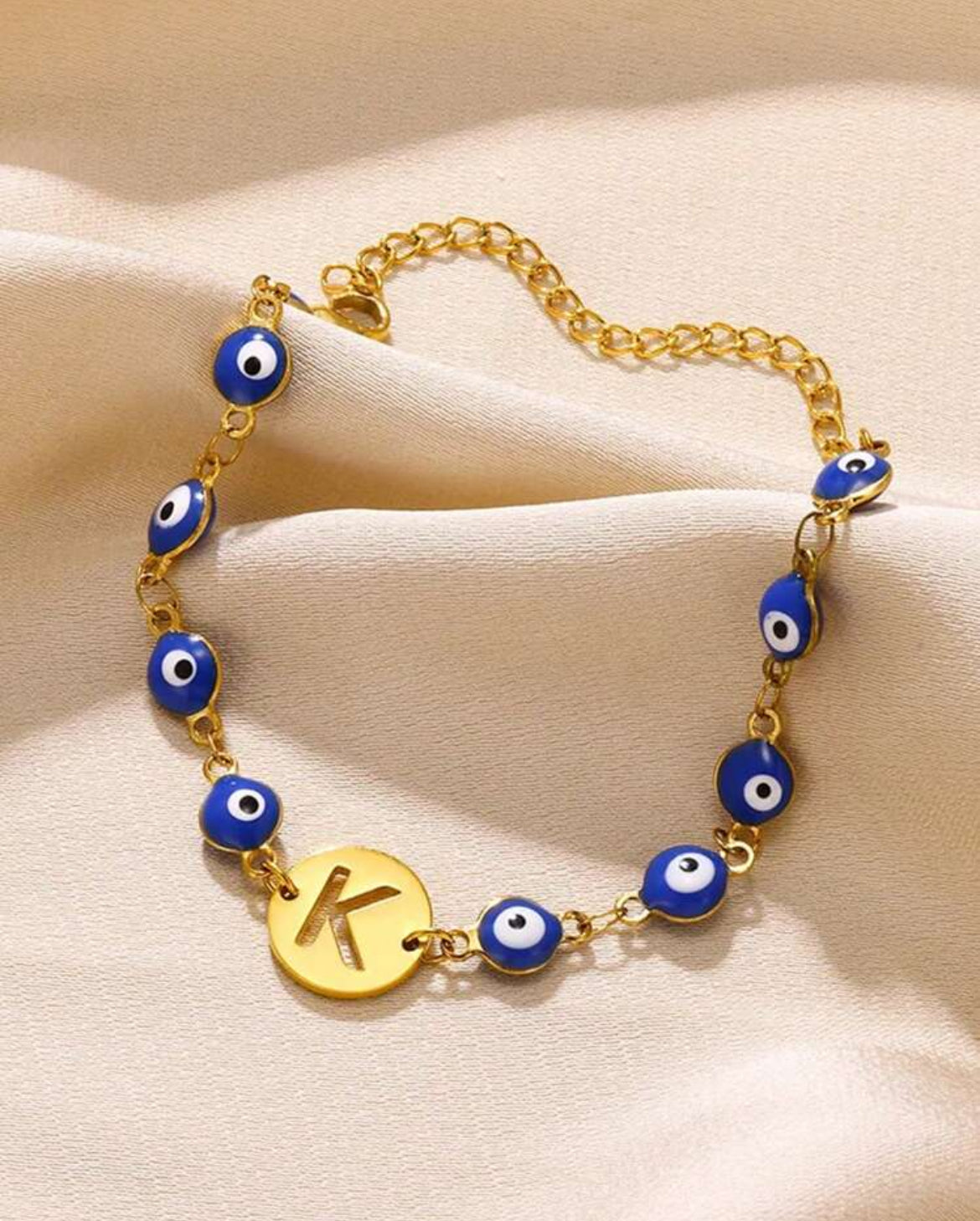 Initial Evil Eye bracelet