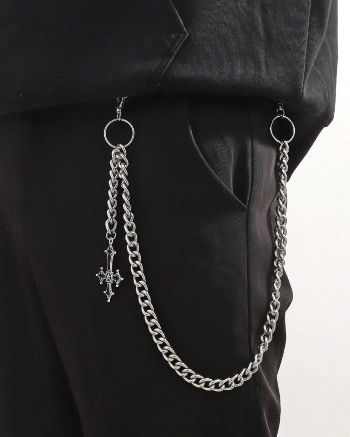 Men’s silver chain for pants
