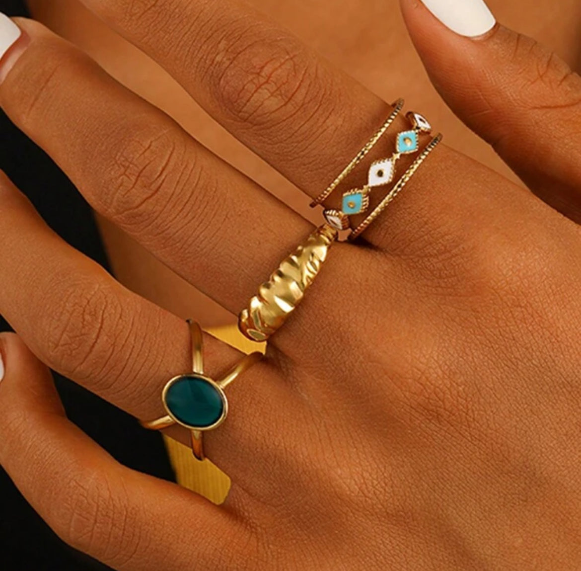 3pc Rome Stainless Steel Rings